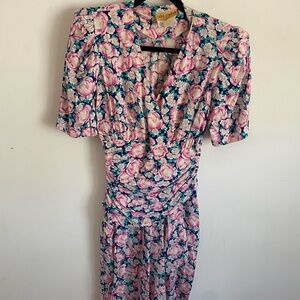 Jane Singer‎ Vintage 1980’s Floral Dress Size 4
